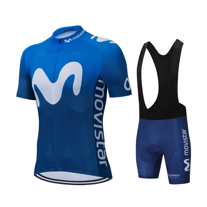 Cycling Gear Jersey - Set Jersey Bersepeda Tim Movistar Musim