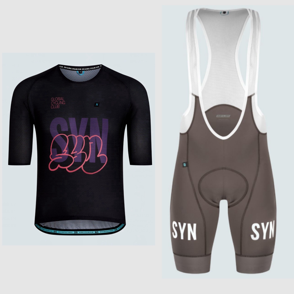 Cycling Gear Jersey - Set Bersepeda Lengan Pendek Putih Gelembung