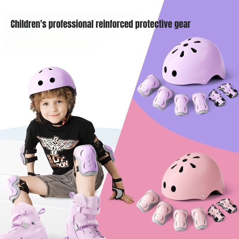 Cycling Protective Gear For Kids - 7 Buah/Set Perlengkapan Pelindung Dapat Disesuaikan
