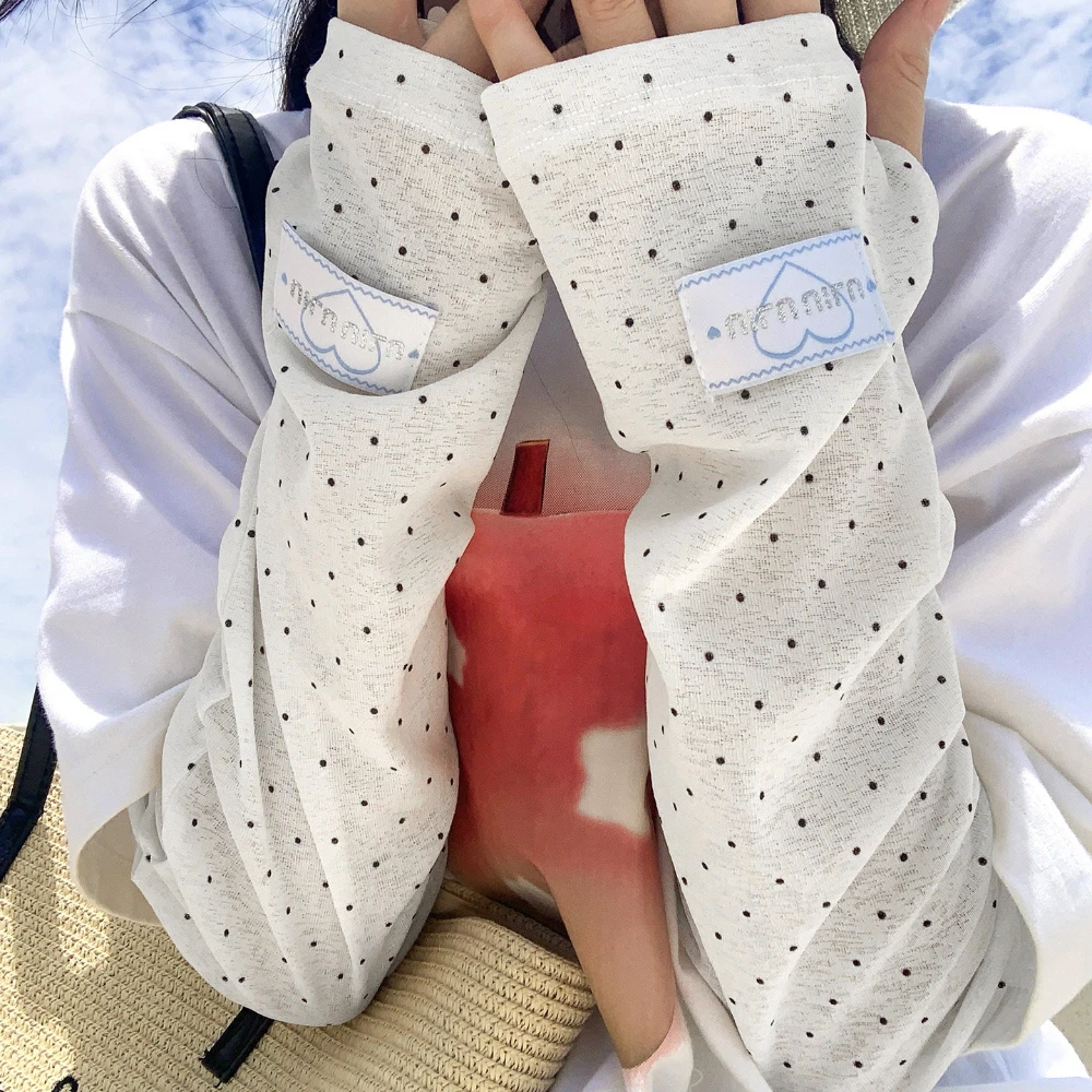 Cycling Arm Warmers - Sarung Tangan Wanita Motif Polkadot Pelindung